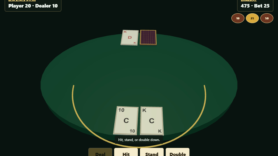 Gameplay from Blackjack Atlas