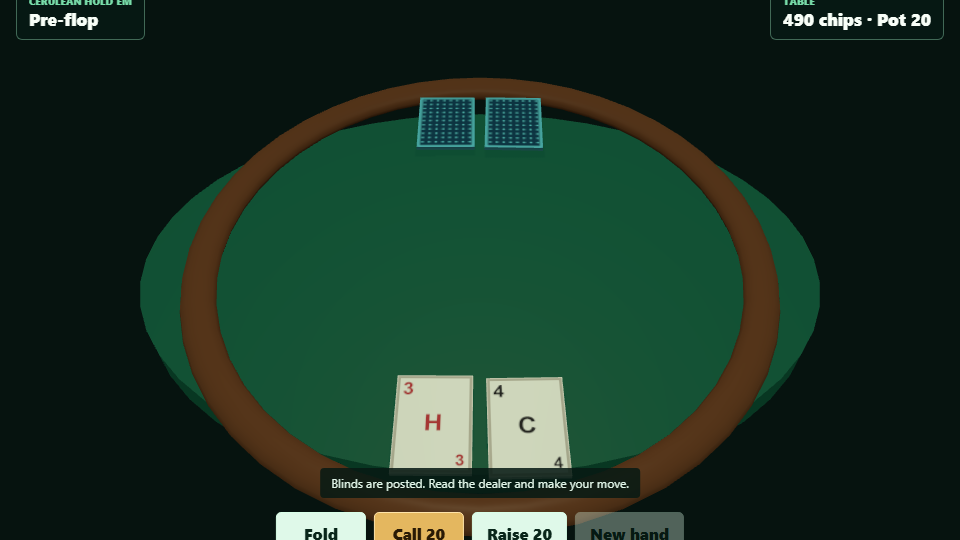 Gameplay from Cerulean Hold'em