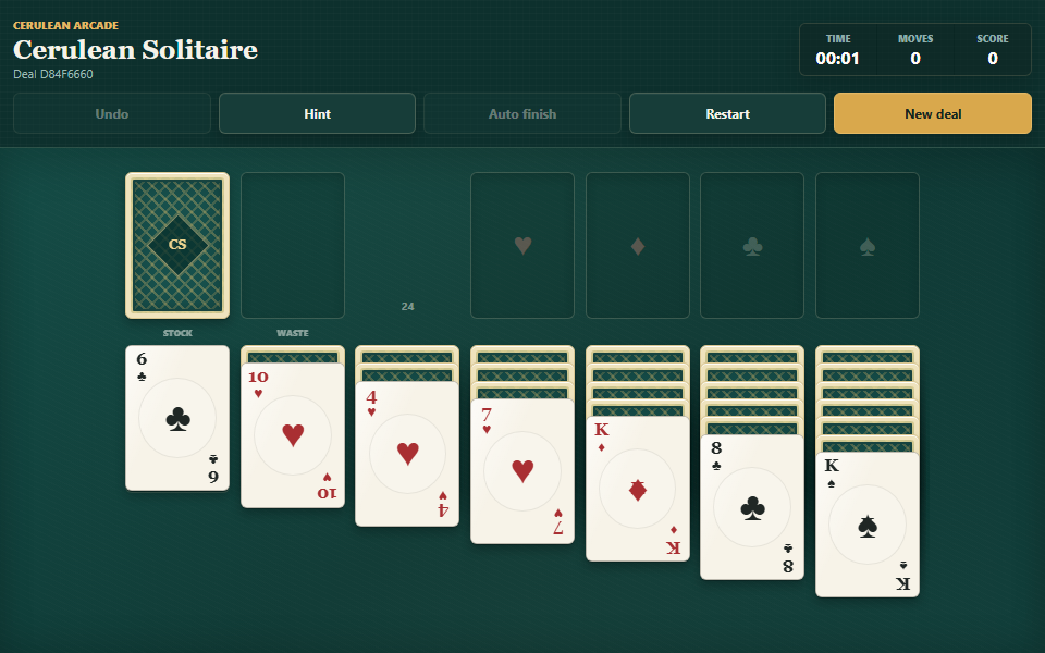 Gameplay from Cerulean Solitaire