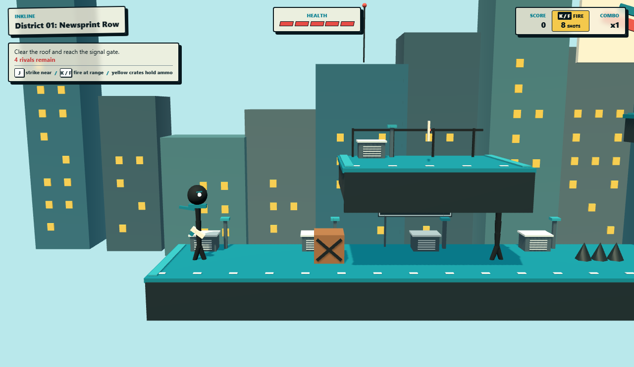Gameplay from Inkline: Rooftop Rebellion