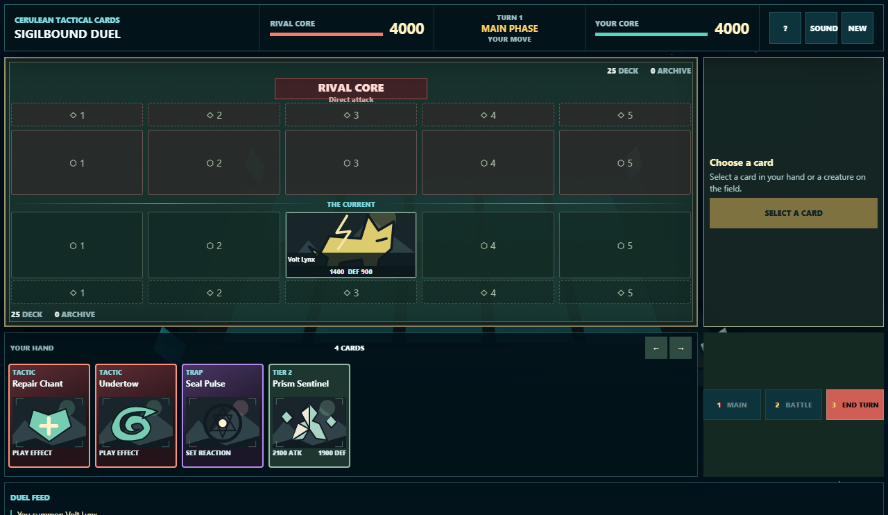 Gameplay from Sigilbound Duel